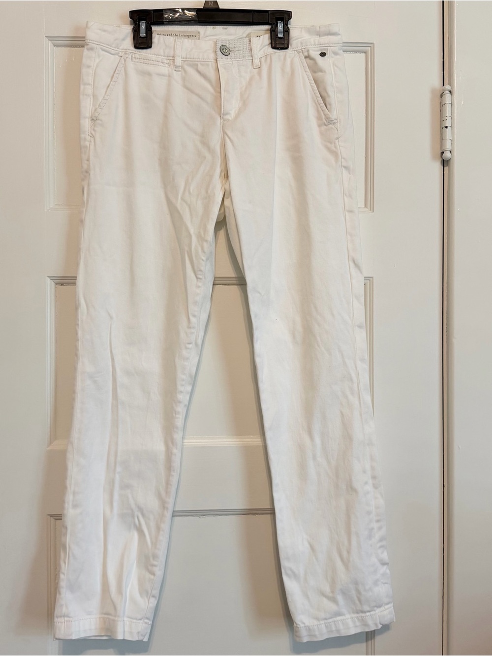 Pilcro Anthropologie Hyphen White Slim Straight Jeans Women’s 27 Mid Rise